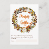 Floral wreath pumpkin diaper raffle baby shower begleitkarte (Vorderseite)