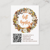 Floral wreath pumpkin registry baby shower begleitkarte (Vorderseite)