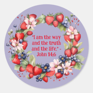 Floral Wreath Religiative Inspiration Runder Aufkleber