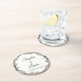 Floral Wreath Runder Pappuntersetzer (Vor Ort)