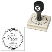 Floral Wreath Rustic Script-Rücksendeadresse Gummistempel (Stempel)
