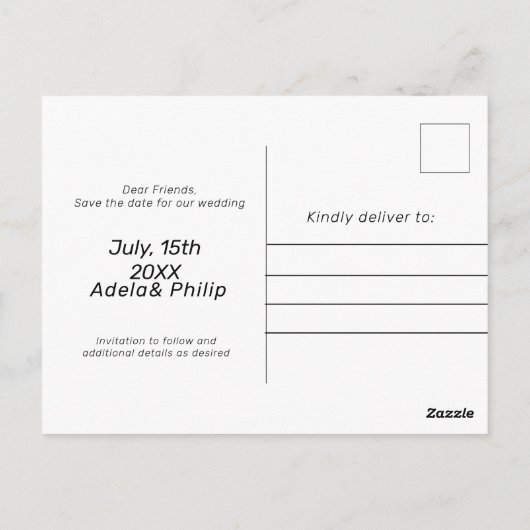 Floral Wreath Save the Date Postkarte (Rückseite)