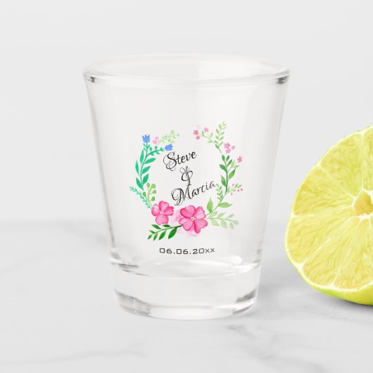 Floral Wreath Schnapsglas (Vorderseite)