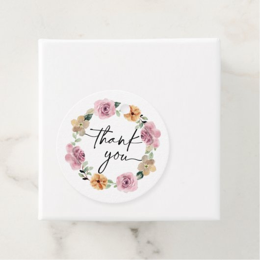 Floral Wreath Script Vielen Dank Geschenkanhänger (Beispiel)