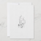 Floral Wreath | Sketch Peony Wedding Celebration Einladung (Rückseite)