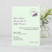 Floral Wreath Throuple Invitation Einladung (Stehend Vorderseite)
