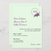 Floral Wreath Throuple Invitation Einladung (Vorne/Hinten)