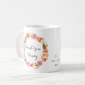 Floral Wreath Vielen Dank Teacher Coffee Tasse (Vorderseite Links)