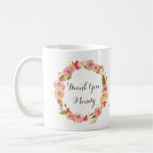 Floral Wreath Vielen Dank Teacher Coffee Tasse (Links)