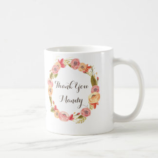 Floral Wreath Vielen Dank Teacher Coffee Tasse