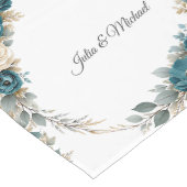 Floral Wreath Wedding Decor Newlyweds Monogram Großer Tischläufer (Ecke)