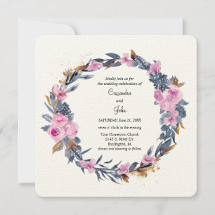 Floral Wreath Wedding Einladung