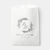 Floral Wreath Wedding Initial Monogram Geschenktütchen (Vorderseite)