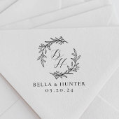 Floral Wreath Wedding Initial Monogram Permastempel