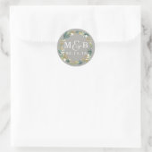 Floral Wreath Wedding Monogram Sticker (Tasche)