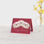 Floral Wreath White Orchids Chic Floral Birthday Karte (Gelbe Blume)