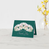 Floral Wreath White Orchids Chic Floral Thank You Karte (Gelbe Blume)