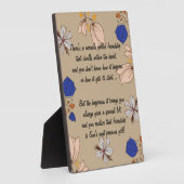 Floral Wunder der Freundschaft Gedicht Plaque Fotoplatte (Seite)