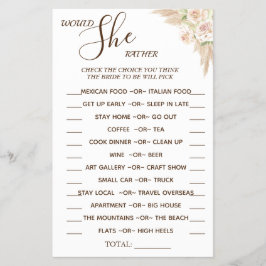 Floral würde sie lieber duschen Spielkarte Flyer