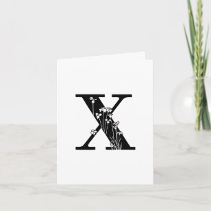 Floral X Monogramm auf weißer Note
