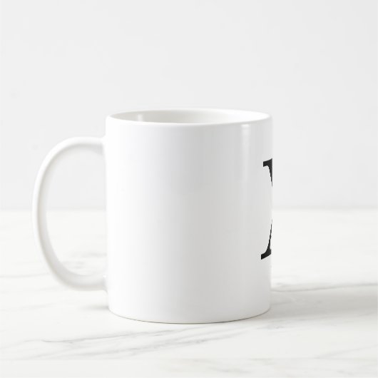 Floral X Monogramm-Tasse mit bearbeitbarem Namen Kaffeetasse (Links)