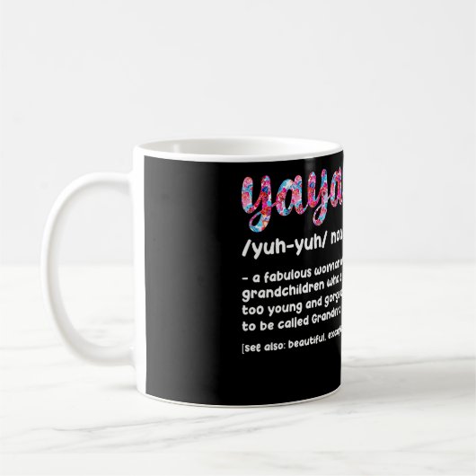 Floral Yaya Definition Oma Muttertag Grandm Kaffeetasse (Links)