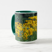 Floral Yellow Daisies Garden Foto Tasse (Vorderseite Links)