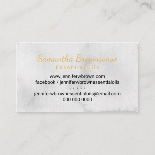 Floral Yellow Daisy Aquarelltherapie Visitenkarte (Rückseite)