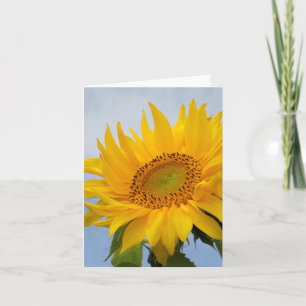 Floral Yellow Sunflower Flower Blank Notecard Karte