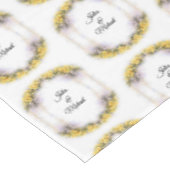 Floral Yellow Wreath Wedding Decor Newlyweds Tischdecke (Schrägansicht)