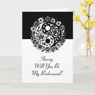 Floral Yin Yang Bridesmaid Vorschlag Karte
