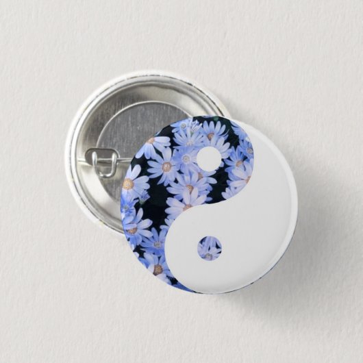 Floral Yin Yang Button (Vorne & Hinten)
