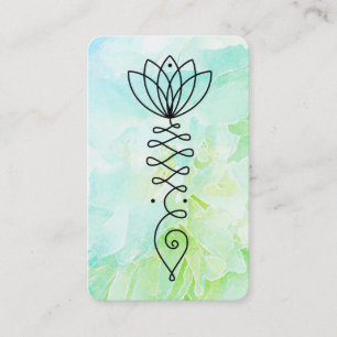 *~* Floral Yoga Heart Peony Blume Reiki Lotus Visitenkarte