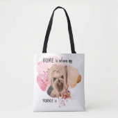 Floral Yorkie ist Zuhause Tasche (Vorderseite)