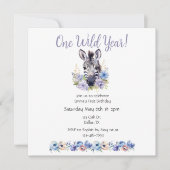 Floral Zebra Birthday Einladung (Vorderseite)