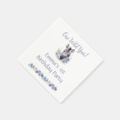 Floral Zebra Birthday Serviette (Ecke)