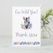 Floral Zebra Geburtstag Danke Karte (Stehend Vorderseite)