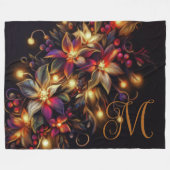 Floral Zeichnend Weihnachtsfeiertag Blumenanfänger Fleecedecke (Vorderseite (Horizontal))