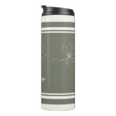 Floral Zen Athletic Stripes Ivory Sage Green Thermosbecher (Nach rechts gedreht)