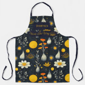Floral Zen Kitchen Wear - Dunkelblau mit Golden Schürze (Vorderseite)
