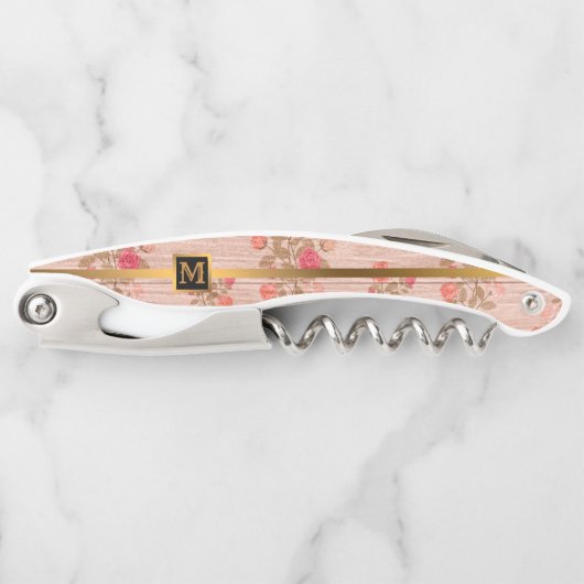 Floral zu Wood Popular Geschenk Kellnermesser (Vorderseite)