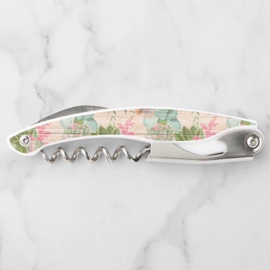 Floral zu Wood Popular Geschenk Kellnermesser (Rückseite)