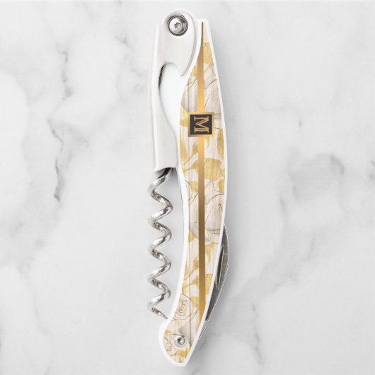 Floral zu Wood Popular Geschenk Kellnermesser (Vorderseite)