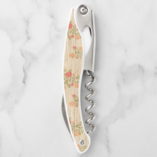 Floral zu Wood Popular Geschenk Kellnermesser (Rückseite)