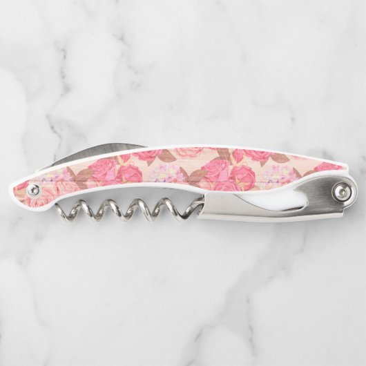 Floral zu Wood Popular Geschenk Kellnermesser (Rückseite)