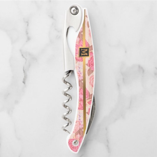 Floral zu Wood Popular Geschenk Kellnermesser (Vorderseite)