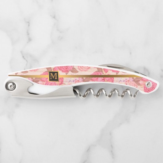 Floral zu Wood Popular Geschenk Kellnermesser (Vorderseite)