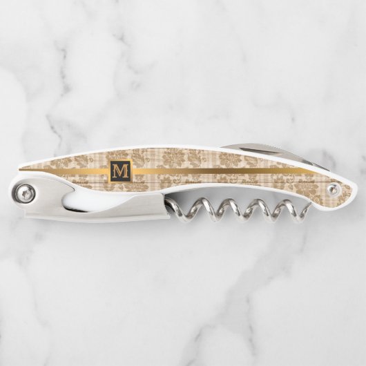 Floral zu Wood Popular Geschenk Kellnermesser (Vorderseite)