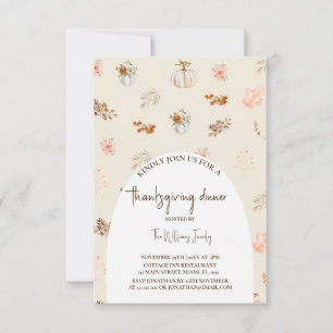Floral zum Thanksgiving-Dinner Karte