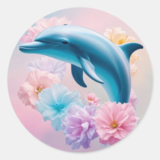 FLORALDOLPHIN RUNDER AUFKLEBER (Vorderseite)